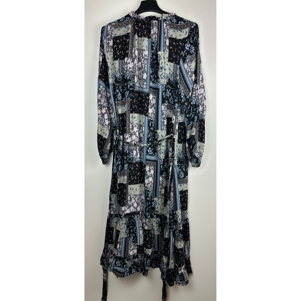 Aveology City Chic Patch Print Floral Maxi Dress Plus Size 20 Boho Peasant Folk - Picture 12 of 13